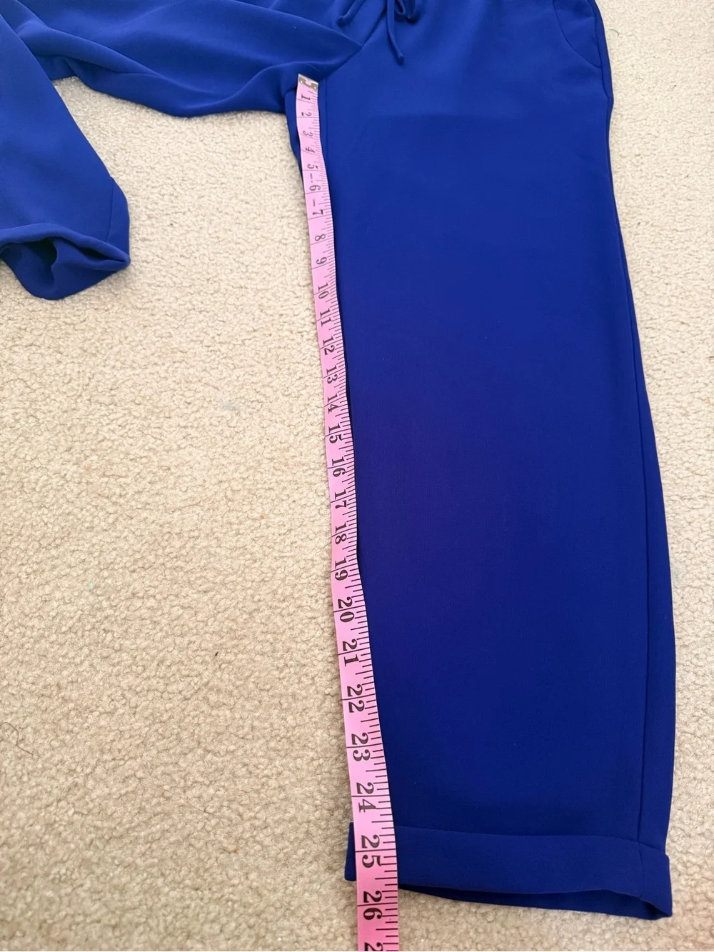 NEW J Crew Cobalt Blue Elastic Drawstring Pants Mid Rise Crepe, Size 4